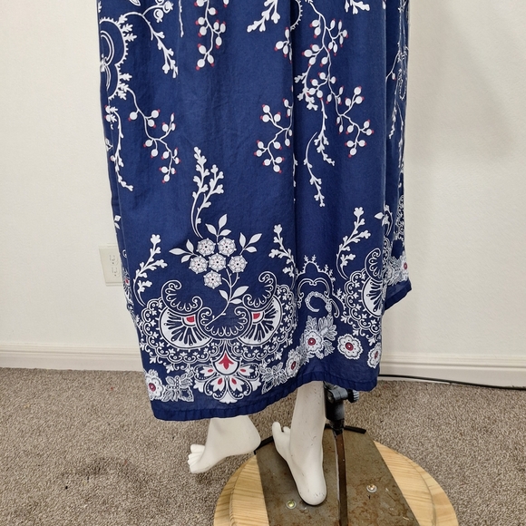 Only Necessities Evening Blue Vines Mixed Print Short Lounger Dress Size 18/20 - Picture 9 of 14